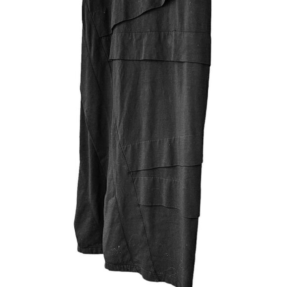 CLU x ANTHROPOLOGIE Black Layer Tiered Stretch Cotton Midi Bodycon Racer… - Picture 8 of 11